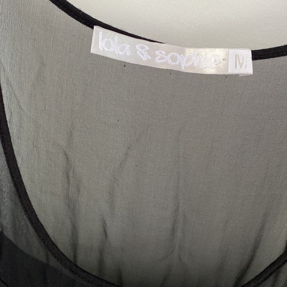 LOLA & SOPHIE ruched sheet top tank stretch long length black M - Picture 2 of 5